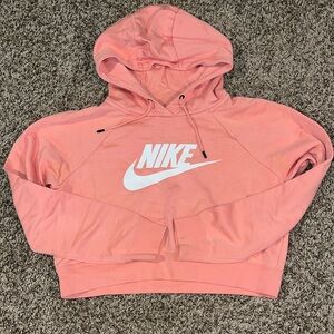 Nike coral cropped hoodie